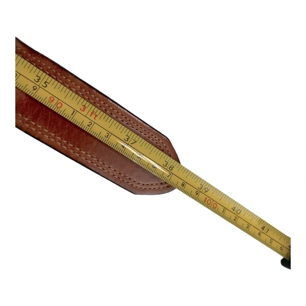 Vintage LEEGIN USA Inset Braided Leather Belt Cognac Saddle Tan Brown Two-Tone